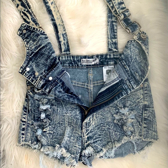 Denim Short Rompers - Picture 2 of 3